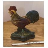 Cast-iron rooster doorstop