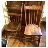 2 pressed back chairs