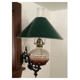 Oil lamp with wall bracket