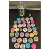 Jar of pinback buttons