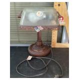 Desk lamp with glass shade