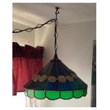 Hanging leaded glass lamp