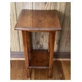 12" square wood side table