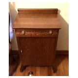 Antique oak music cabinet