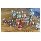 Group of hand painted glass vases