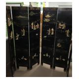 6-panel Asian hardstone inlay folding screen