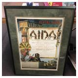 Framed Italian opera poster