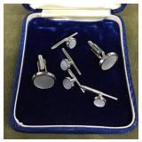 Sterling silver cufflinks and studs