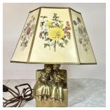 Metal  figural lamp painted gold