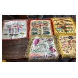 5 WWII era fringed souvenirs