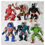 6 Masters of the Universe action figures 1980s