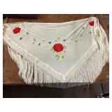 Embroidered silk shawl
