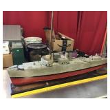 Heavy vintage wood battleship