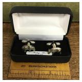 Sterling silver hippo cufflinks