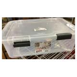 Sterilite 40 quart clear tote with lid