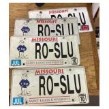 4 Missouri SLU license plates