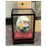 Hand painted egg in display box