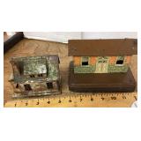 2 Lionel tin train layout buildings