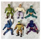 6 Masters of the Universe action figures 1980s