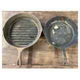 2 cast iron skillets