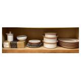 Shelf of Dansk Concerto dinnerware
