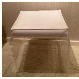 Lucite stool with cushion