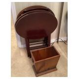 Wood TV trays and magazine holder