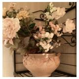 14" Ceramic planter pot with ginko leaves