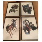 Set of 4 John Fulton Matador prints