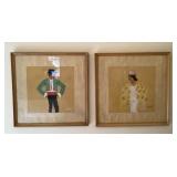 Matador and Senorita framed art 18x18