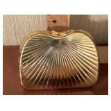 Goldtone evening clutch purse