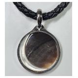 Sterling silver mother of pearl pendant on cord