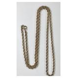 14k gold twisted rope necklace 24" long