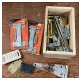 Lot of hinges and wooden box