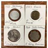 4 foreign coins