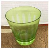 4" green Depression uranium glass cup