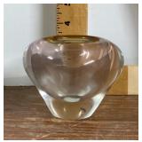 Heavy Polish art glass vase