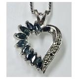 Sterling silver heart necklace w/magnetic clasp