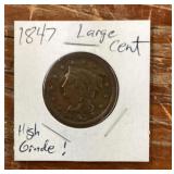 1847 large cent