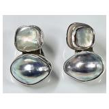 Rebecca Collins sterling silver pearl earrings