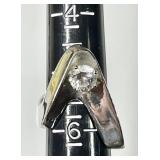 Sterling silver modernist ring with clear stone