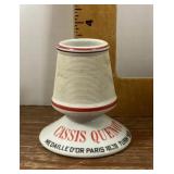 Antique French ceramic match holder and striker