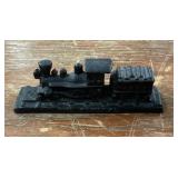 Cast iron engine & tender paperweight