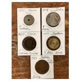 5 foreign coins