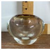 Heavy Polish art glass vase