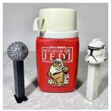 1983 Star Wars thermos, 2 Star Wars Pez