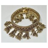 Heavy 18k .750 gold bracelet with tassels