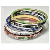 5 cloisonne bangle bracelets