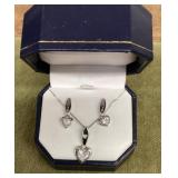Sterling silver earring and necklace set