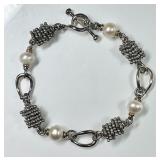 Michael Dawkins sterling silver 14k gold bracelet